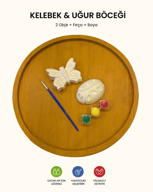 ANKA TASARIM — Kelebek ve uğur böceği taş boyama seti